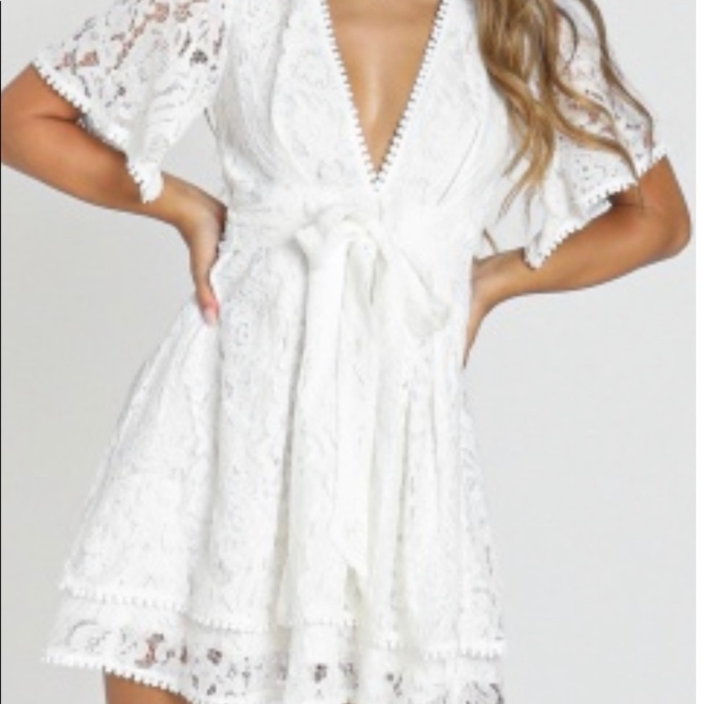 white lace dress